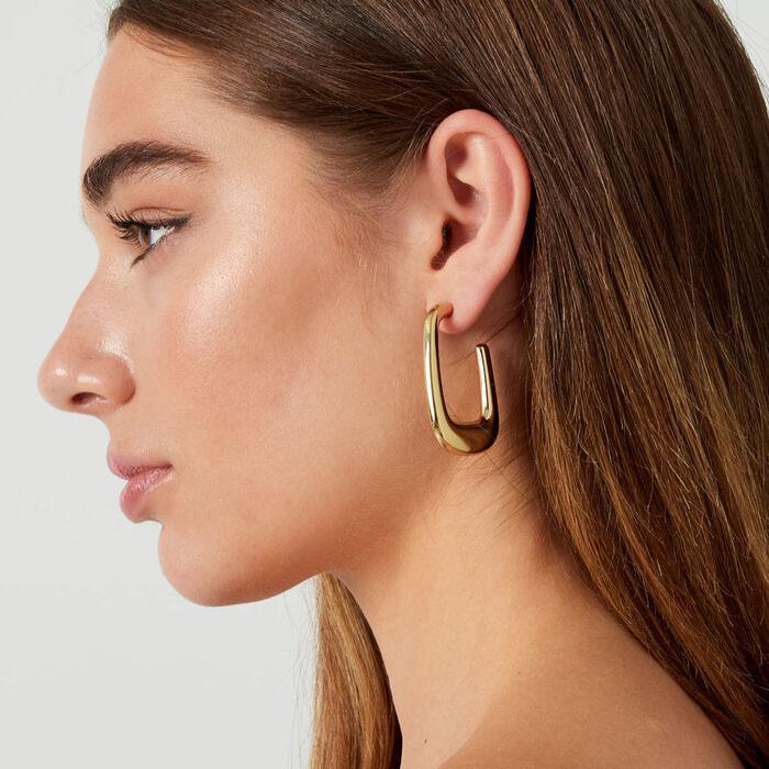 Eloise Cocktail Aesthetic Rectangle Chunky Hoops