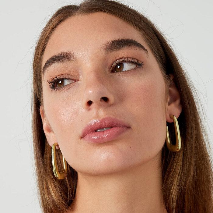 Eloise Cocktail Aesthetic Rectangle Chunky Hoops