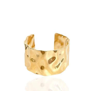 Etienne Gold Hammered Cuff Bracelet