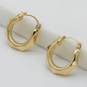 Emery Geometric Hoops in Gold