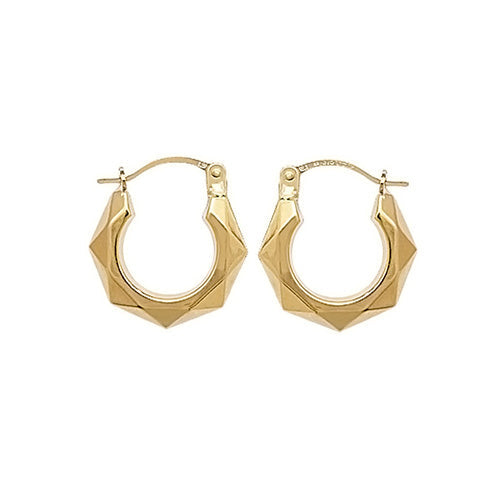 Emery Geometric Hoops in Gold