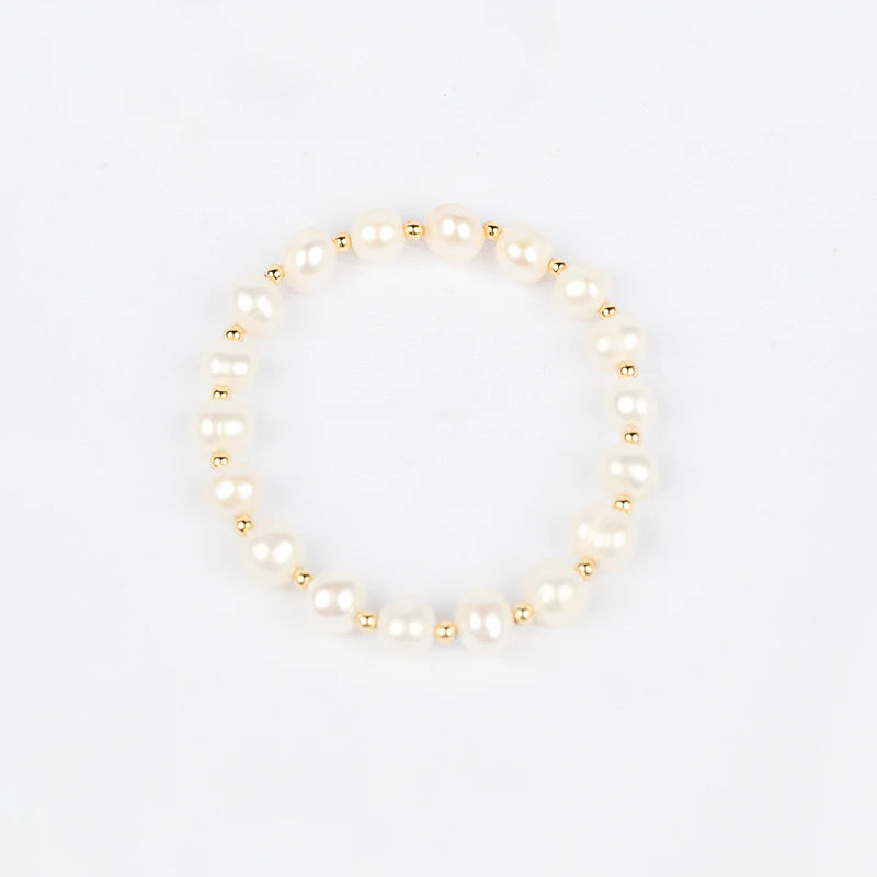 Pearls Bracelet in Gold Classic Natural Pearl