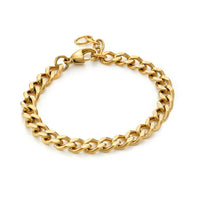 Riley Cuban Link Bracelet  in 18K Gold Plated Stainless Steel